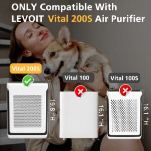 Vital 200S Pet Care Replacement Filter for LEVOIT Vital 200S and Vital 200S-P Air Purifier, H13 True HEPA and High-Efficiency Activated Carbon Filter, Vital 200S-RF-PA (LRF-V201-YUS), 2 Pack, Yellow