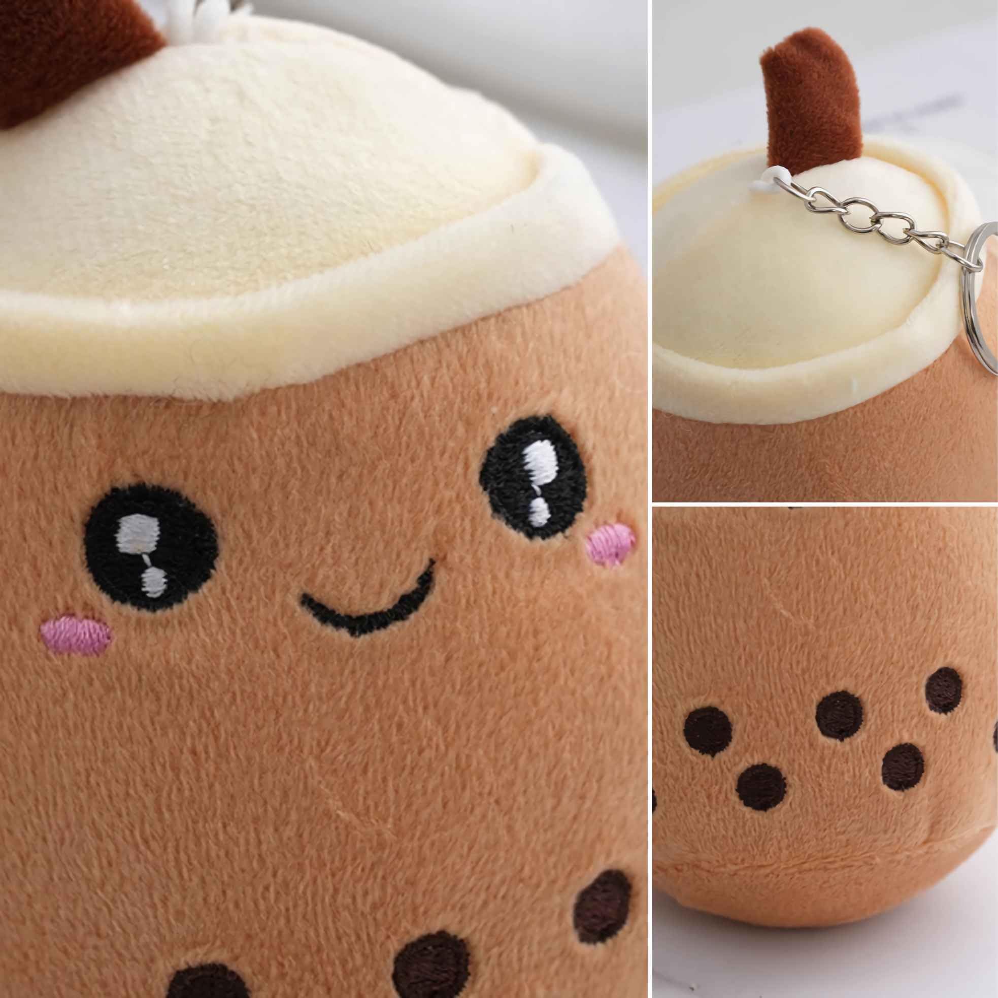 Lefe Liee cute boba plush keychain for girls, kawaii bubble tea key chains for backpacks, boba tea squishmallow plushies accessories stuff, boba themed gifts