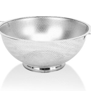 Colander for Kitchen, 3QT, Stainless Steel Colander Strainer with Handle for Fruits Vegetables Cooking Food, Dishwasher Safe