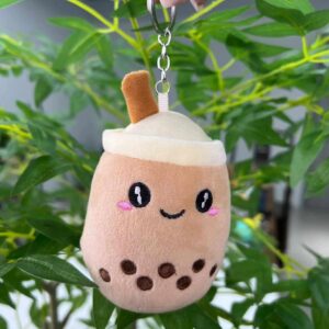 Lefe Liee cute boba plush keychain for girls, kawaii bubble tea key chains for backpacks, boba tea squishmallow plushies accessories stuff, boba themed gifts