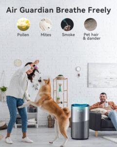 air purifiers for home large room up to 2015 sq ft, cadr 450m³/h, h13 true hepa air purifiers with pm2.5 display, smart wifi and auto mode sensor, filters 99.97% of pet hair pollen, etl certified