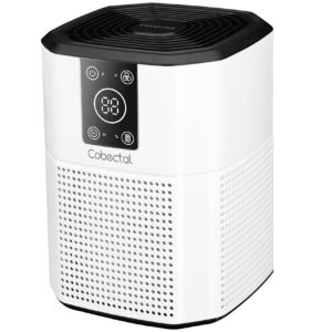 air purifiers for home bedroom, quiet air purifiers with sleep mode, portable air purifier with 4 speed control,9 timers, small air cleaner for home,office,living room, light white