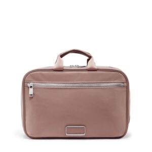 tumi - voyageur madeline cosmetic - travel makeup bag for women - hanging cosmetics case - detachable zipper pouch - light mauve