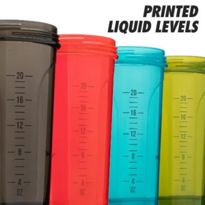 Hydra Cup ProFlow [6 Pack] 28 oz Shaker Bottles for Protein Shakes, Shaker Cups with Ball Blender Whisk, Shaker Bottle with Handle, Travel To Go, BPA Free (Multicolor Set)