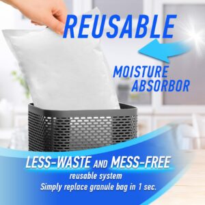 Moisture Absorber 40oz, Reusable Humidity Absorber Attracts Extra Moisture & Odor Eliminator, Portable Small Dehumidifier for Basement/Bathroom/Closet/Car, No Electricity Needed