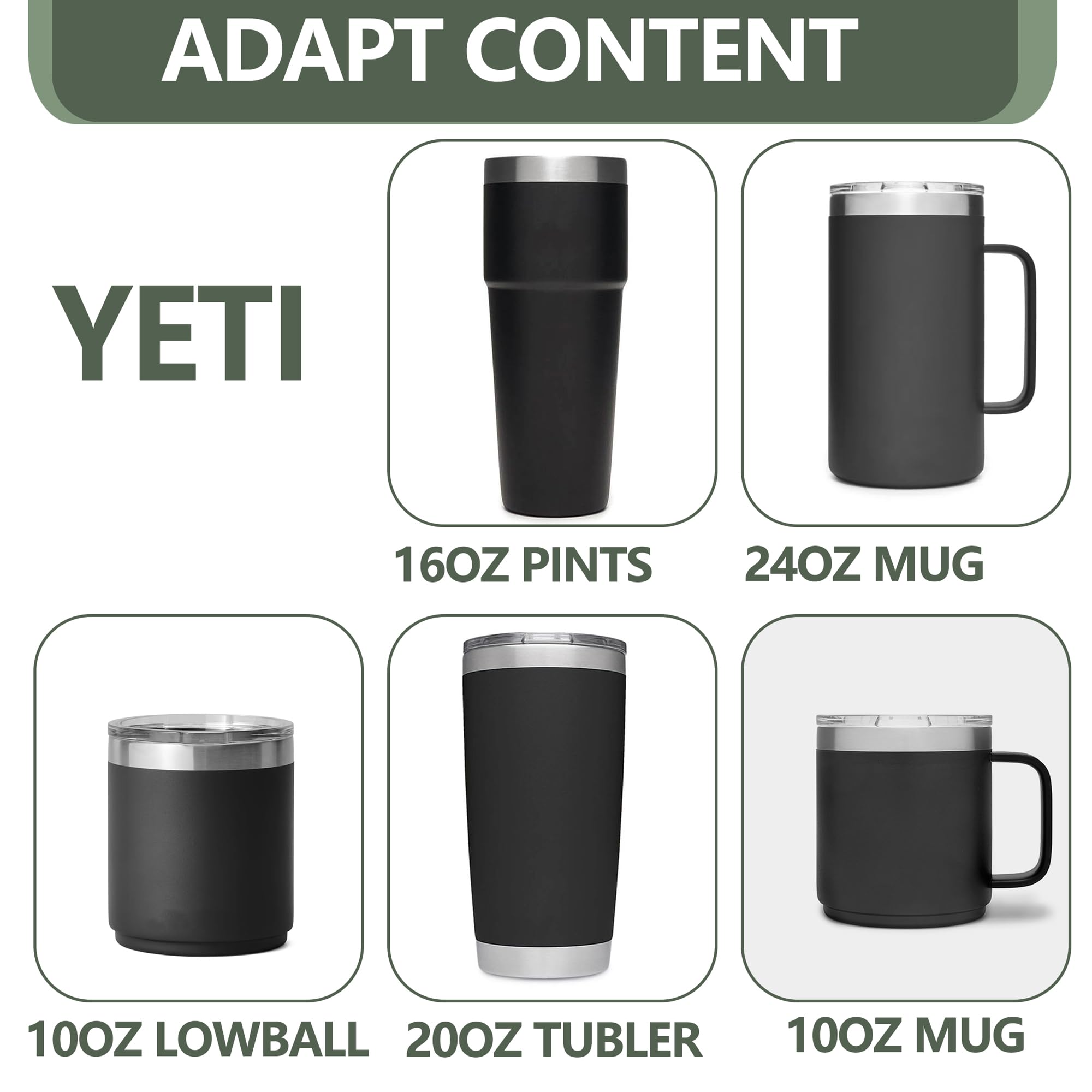 KEUYE Cocktail Shaker Lid Compatible With YETI Rambler 20oz/Tumbler 20oz/16oz Pints/10oz Mug/10oz Lowball/24oz Mug,Stainless Steel Cocktail Shaker Lid Only