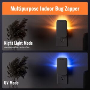 Mosalogic Bug Zapper Indoor Electronic Fly Swatter Plug-in Flying Insect Killer with UV Light for Indoor Use Compact Bug Zappers for Flying Insects, Gnats, Moths, Flies (White-1pack)