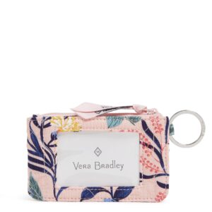 Vera Bradley Cotton Deluxe Zip Id Case Wallet with RFID Protection, Paradise Coral