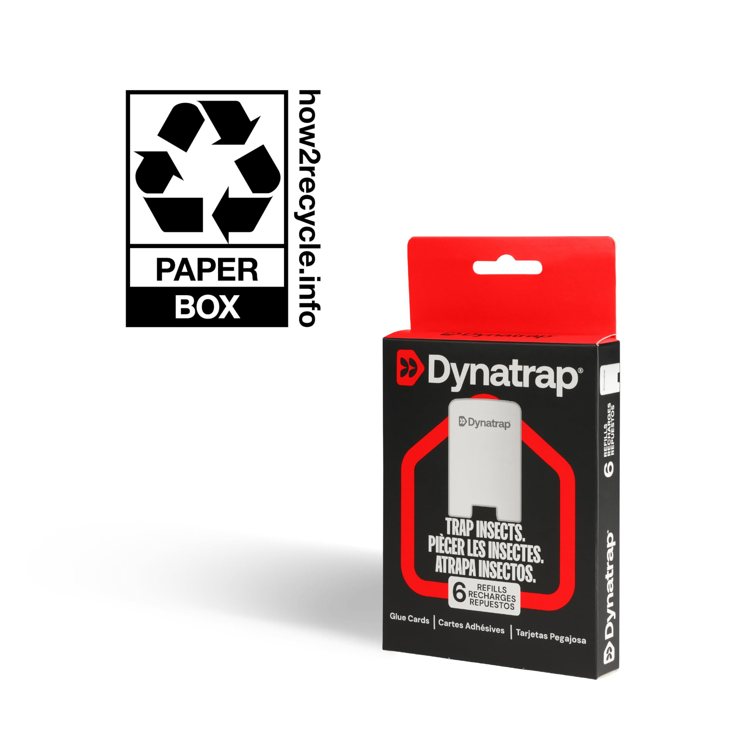 Dynatrap 23007 Glue Card Refills for Indoor Dynatrap Fly Trap Models DT3007 and DT3007W - 6 Glue Card Refills