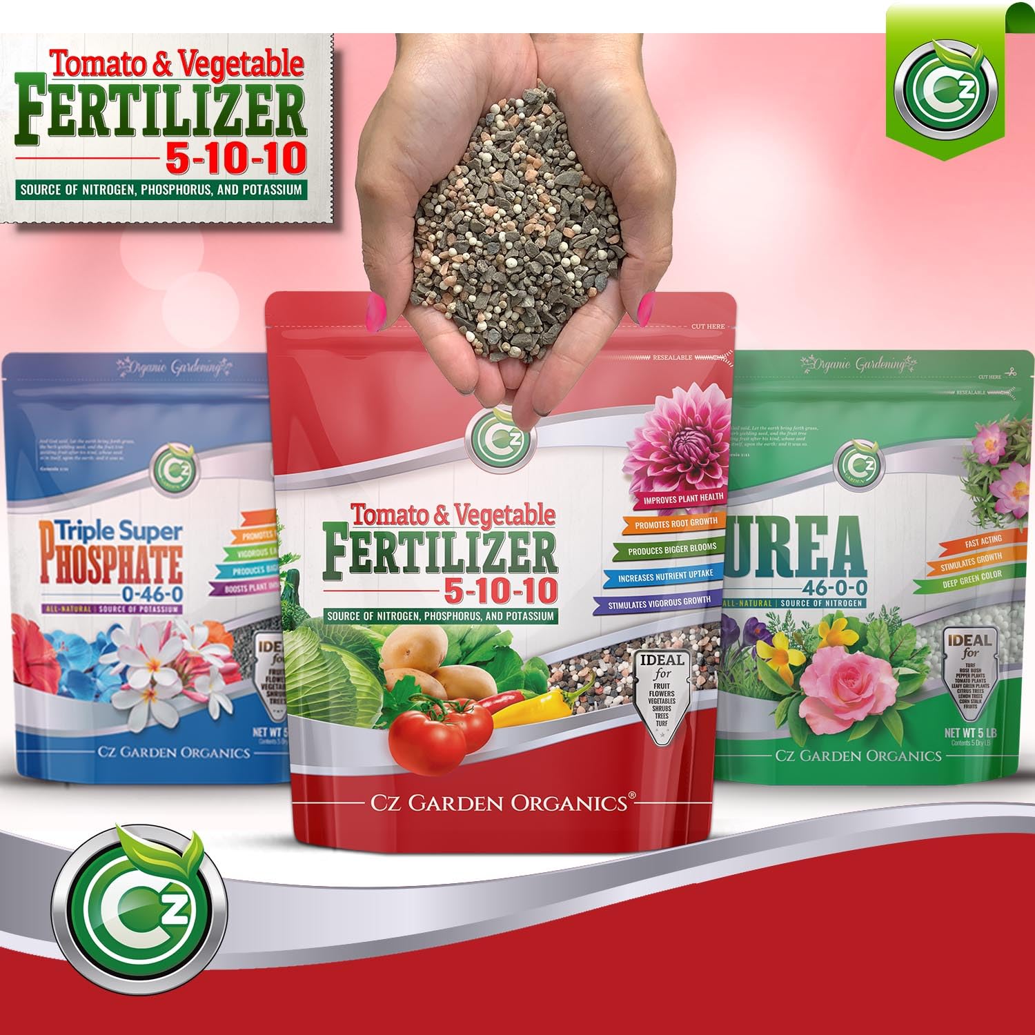 5-10-10 Tomato & Vegetable Fertilizer - Made in USA - Nitrogen, Phosphorus, Potassium Plant Food for Indoor/Outdoor Plants & Flower Gardens - Promotes Vigorous Growth and Big Blooms!