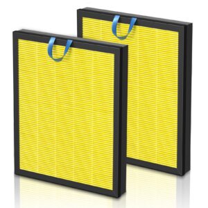 vital 200s pet care replacement filter for levoit vital 200s and vital 200s-p air purifier, h13 true hepa and high-efficiency activated carbon filter, vital 200s-rf-pa (lrf-v201-yus), 2 pack, yellow