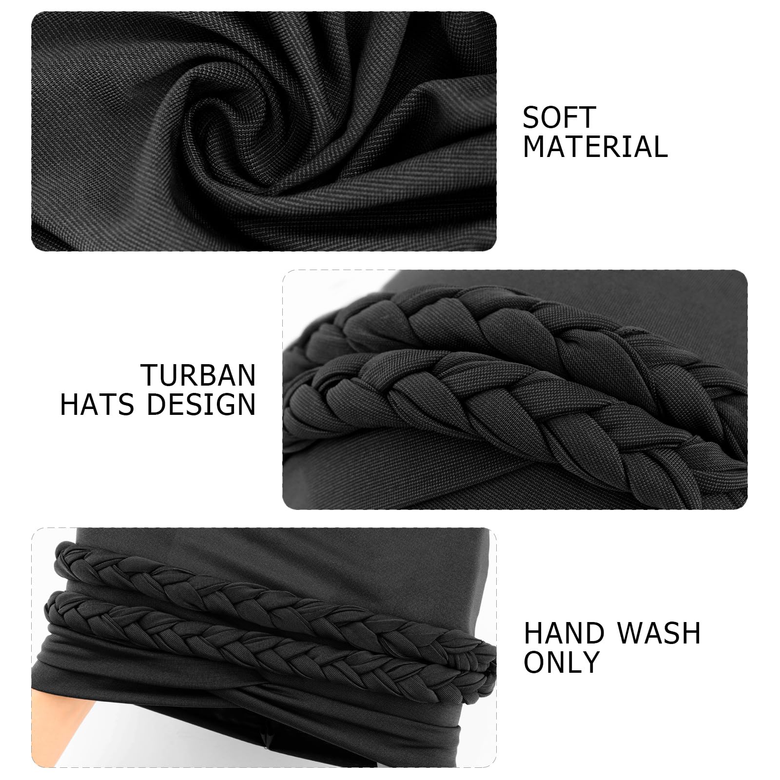 DRESHOW African Women Turban Caps Beanie Twist Headscarf Pre-Tied Double Twisted Braid Hair Cover Wrap Hat Headwraps for Black Women Chemo Cancer Cap