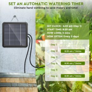 Solar Automatic Drip Irrigation Kits, Support 15 Potted Plants, Automatic Watering System for Indoor and Outdoor Garden, Eco-Friendly and Cost-Effective