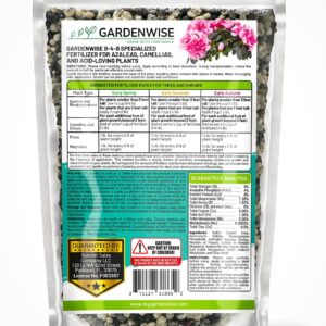 GARDENWISE 8-4-8 Acidic Fertilizer for Azaleas, Camellias (Camelia), Hydrangeas, Blueberries, Gardenias, Magnolia Trees, Evergreens, and Rhododendrons - Ideal Iron-Rich Plant Food (12 OZ)