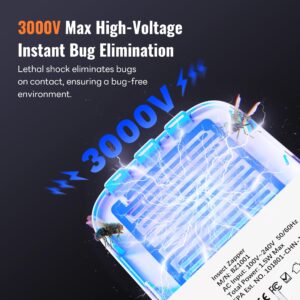 Mosalogic Bug Zapper Indoor Electronic Fly Swatter Plug-in Flying Insect Killer with UV Light for Indoor Use Compact Bug Zappers for Flying Insects, Gnats, Moths, Flies (White-1pack)