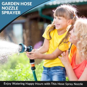 Garden Hose Sprayer Nozzle - Water Hose Nozzle with 10 Adjustable Spray Patterns Heavy Duty, Thumb Control On Off Valve, High Pressure Hose Sprayer Nozzle for Garden Hose Outdoor