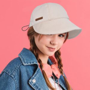 Women Cotton Spring Baseball Cap - Cotton Golf Sun Hat for Spring Summer Outdoor Beige