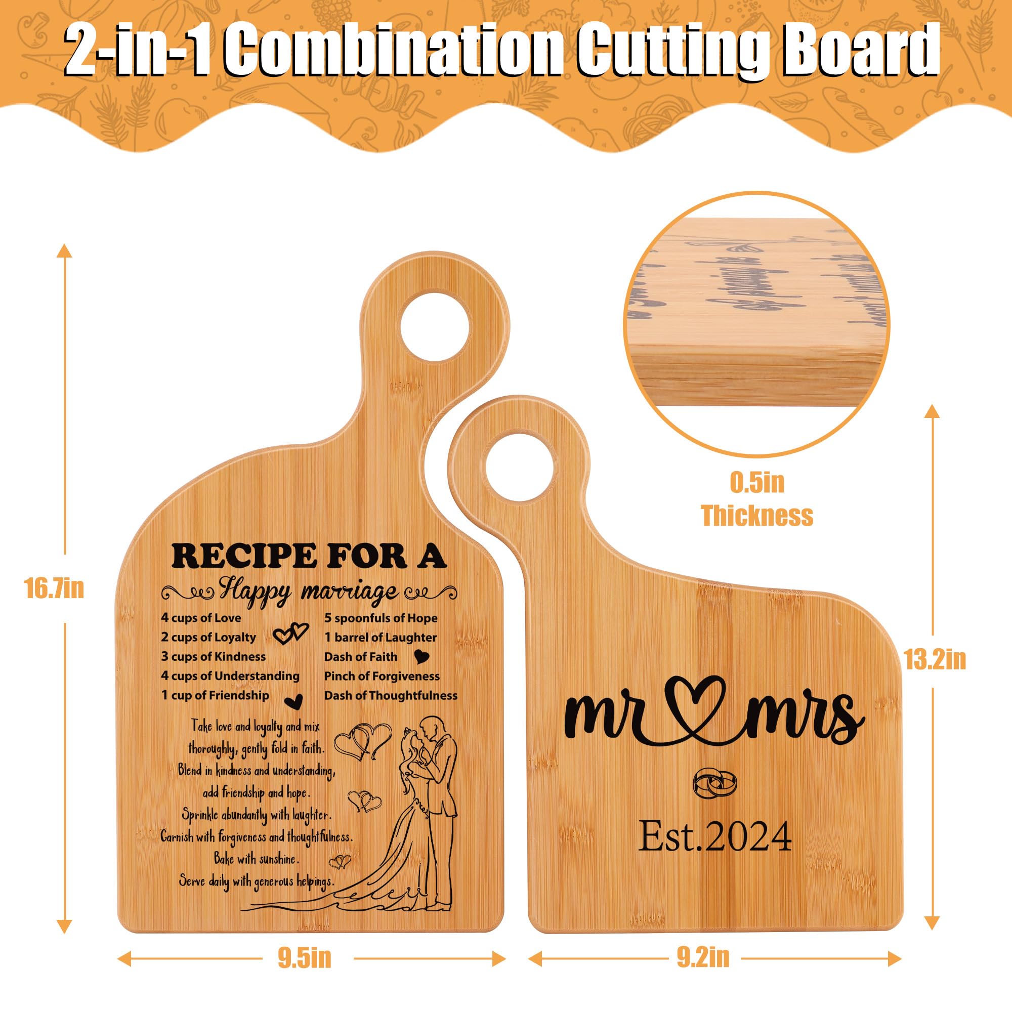 Wedding Gifts for Couples 2024, Mr. and Mrs. Gifts, Bridal Shower Gifts for Bride Groom Engagement, Marriage Gift, Bride to Be Gifts, Marriage Anniversary Wedding Gift Cheese Boards & Cutting Boards