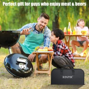 RINPIR 31pcs Stainless Steel BBQ Grill Accessories Set for Men Dad, Heavy Duty Grilling Tools for Outdoor Camping, BBQ Utensils Kit with Mats, Grill Brush in Carrying Bag Brown