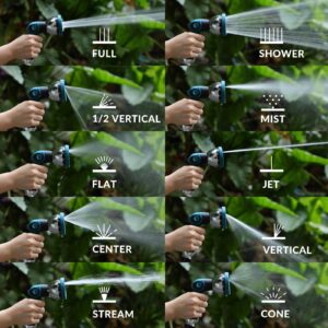 Garden Hose Sprayer Nozzle - Water Hose Nozzle with 10 Adjustable Spray Patterns Heavy Duty, Thumb Control On Off Valve, High Pressure Hose Sprayer Nozzle for Garden Hose Outdoor