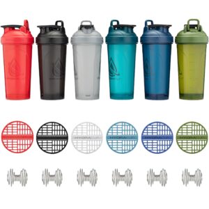 Hydra Cup ProFlow [6 Pack] 28 oz Shaker Bottles for Protein Shakes, Shaker Cups with Ball Blender Whisk, Shaker Bottle with Handle, Travel To Go, BPA Free (Multicolor Set)