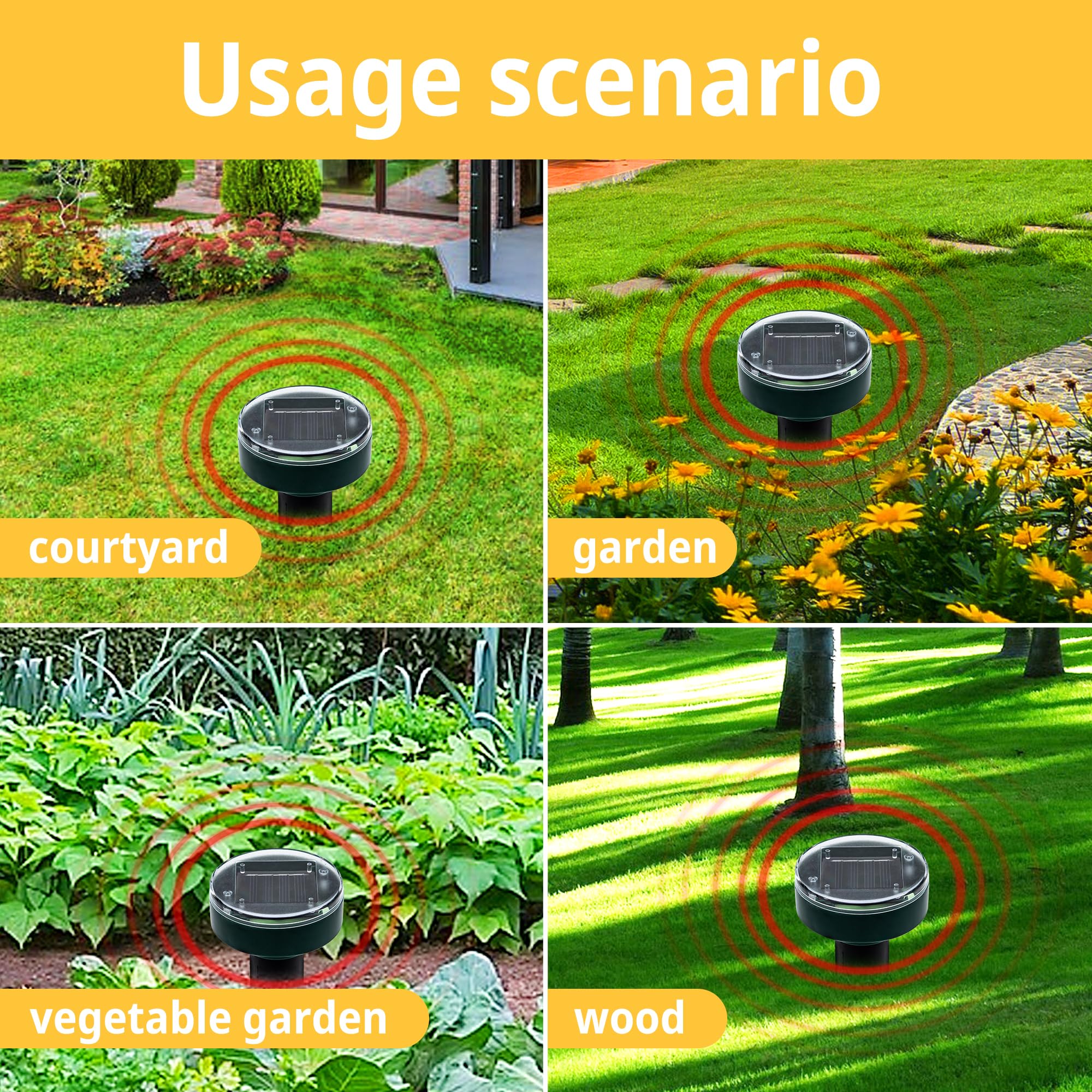 10pk Mole Upgrade Solar Repellent Outdoor for Lawns Gopher Repellent Ultrasonic Powered Mole Repellent Deterrent Snake Repeller Mole Repellent Lawns Yard Garden