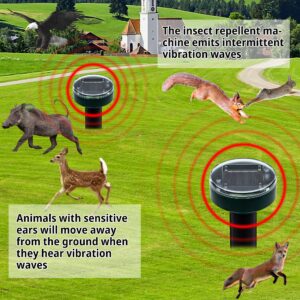 10pk Solar Upgrade Mole Repellent for Lawns Gopher Repellent Ultrasonic Powered Snak Repellent Deterrent Mole Repeller Mole Repellent Outdoor Lawns Yard Garden All Pests Stakes Chaser Sonic Spikes (1)