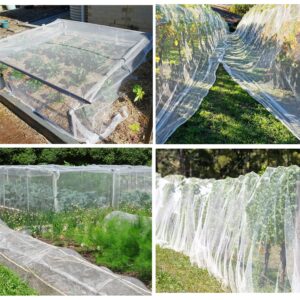 Unves 10 x 50 FT Garden Netting, Mosquito Netting Ultra Mesh Plant Netting for Garden Protection Vegetable Fruits, Bird Netting Mesh Plant Cover Net for Protect Patio Garden Plant from Birds Bugs