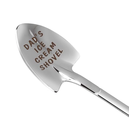 Gifts for Dad Stocking Stuffers for men dad father gifts Men Ice Cream Spoon Scoop for Ice Cream Lovers, Christmas Gifts for men Funny Engraved Stainless Steel Spoon Shovel, Birthday Fathers Gifts