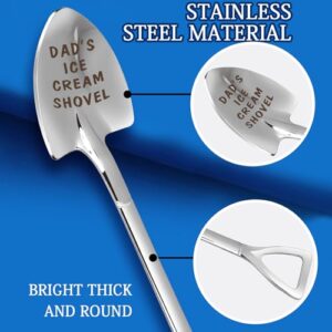 Gifts for Dad Stocking Stuffers for men dad father gifts Men Ice Cream Spoon Scoop for Ice Cream Lovers, Christmas Gifts for men Funny Engraved Stainless Steel Spoon Shovel, Birthday Fathers Gifts