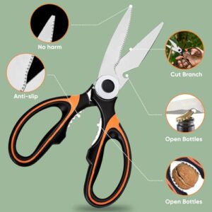 Garden Scissors Heavy Duty Flower, Camfeast Multi-functional Pruning Gardening Scissors Floral Shears, Strong Pruner for for Flowers, Fruit,Branches, Potted Landscape