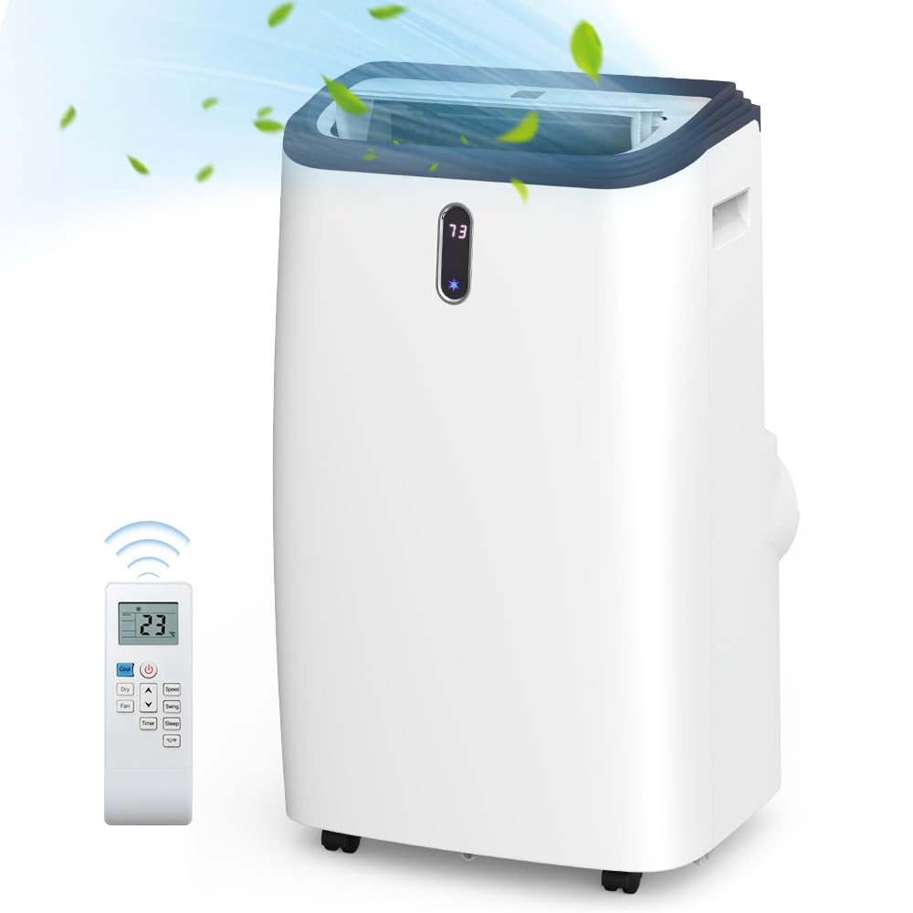 Joy Pebble Portable Air Conditioner 14000 BTU,Portable AC Unit for Room Cools up to 700 Sq.ft,Air Conditioner Portable 3-IN-ONE for Cooling,Dehumidifier&Fan,24Hrs Timer,3 Fan Speed