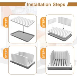 Kiss Core New Upgrade Bread Slicer for Homemade Bread, Bread Slicing Guide Adjustable Width, Foldable and Compact Cutting Guide with Crumb Tray, Suitability for Homemade Bread, Bagels, Cakes.