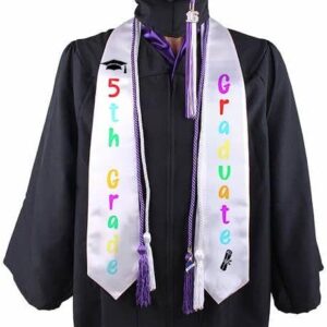 5TH Grade Graduation Stole Class of 2024, 5TH Grade Graduation Sash for 5th Grade Graduation Party Decorations 2024 JD-5TH-X Boy Girl Kids Fifth Grade Graduation Decorations Supplies