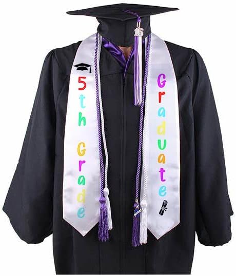 5TH Grade Graduation Stole Class of 2024, 5TH Grade Graduation Sash for 5th Grade Graduation Party Decorations 2024 JD-5TH-X Boy Girl Kids Fifth Grade Graduation Decorations Supplies