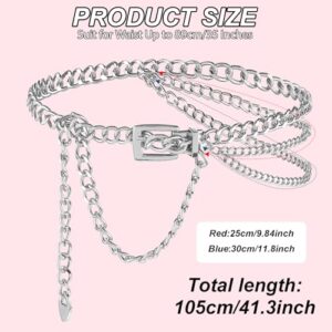 Amabro Multilayer Waist Chain Belt, Adjustable Metal Chain Dress Belt Women Girls Ladies Dress Jeans()