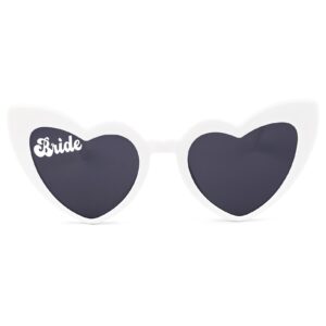 yogfit bride heart sunglasses for women fashion classic love eye protection sunglasses vintage cute white heart sunglasses for wedding