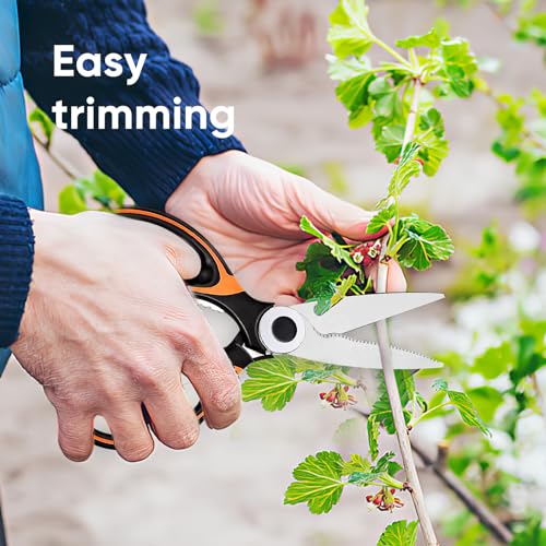 Garden Scissors Heavy Duty Flower, Camfeast Multi-functional Pruning Gardening Scissors Floral Shears, Strong Pruner for for Flowers, Fruit,Branches, Potted Landscape