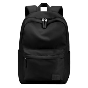 homiee lightweight casual laptop backpack fits 15.6 inch computer, water-resistant daypack unisex bookbag for college work travel gifts, black