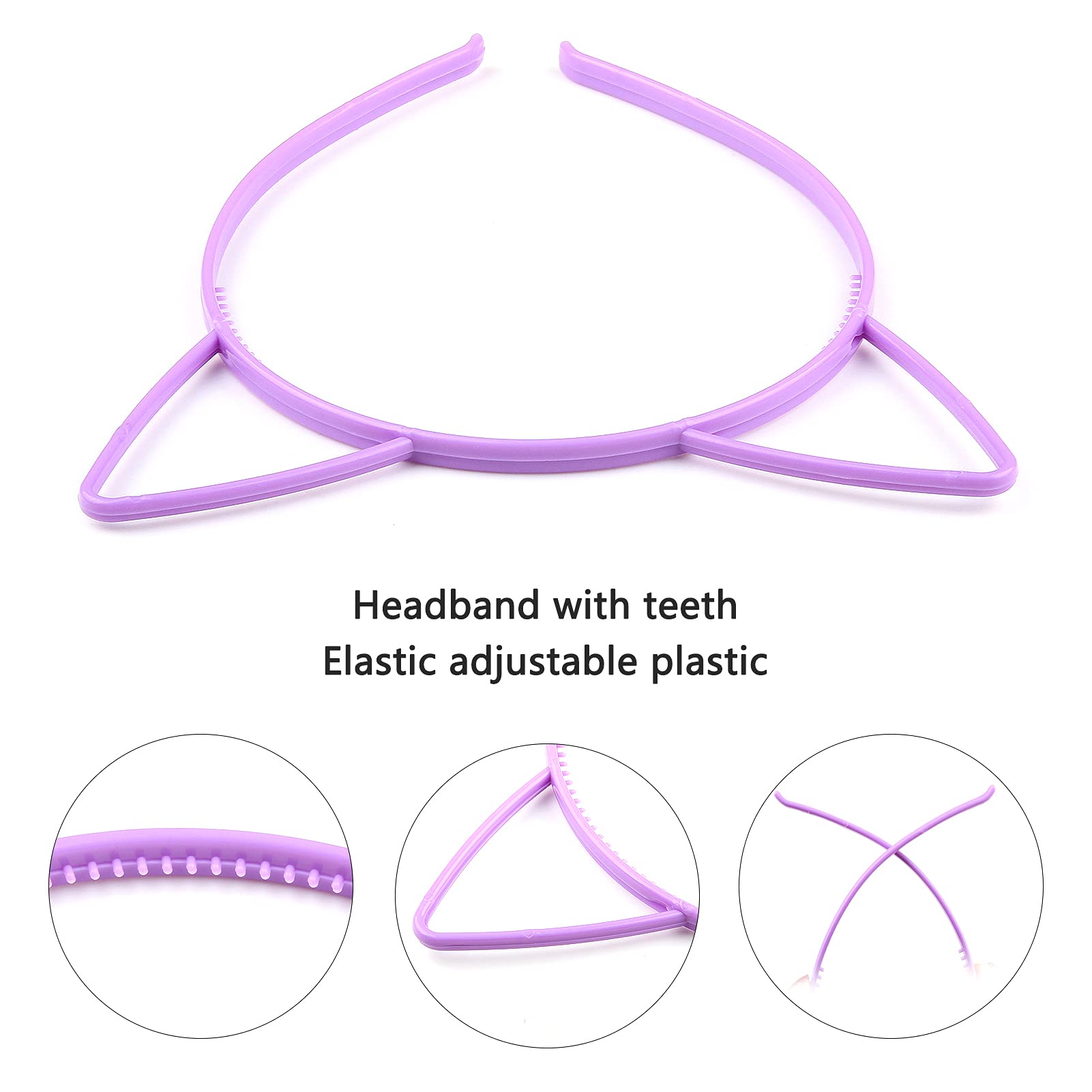 Jaqakid 25PCS Cat Ears Headbands Plastic Kitty Hairband Hair Hoops Party Costume Daily Decorations Bunny Bow Headwear Cats Accessories for Women Girls Wearing and Party Decoration