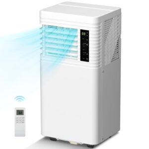 R.W.FLAME 8,000 BTU Air Conditioner cool Up to 350 Sq.Ft, 4 Modes Portable AC Unit with 24Hrs Timer/LED Display/Remote Control/Installation Kits, AC Unit for Bedroom, White…