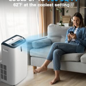 Joy Pebble Portable Air Conditioner 14000 BTU,Portable AC Unit for Room Cools up to 700 Sq.ft,Air Conditioner Portable 3-IN-ONE for Cooling,Dehumidifier&Fan,24Hrs Timer,3 Fan Speed