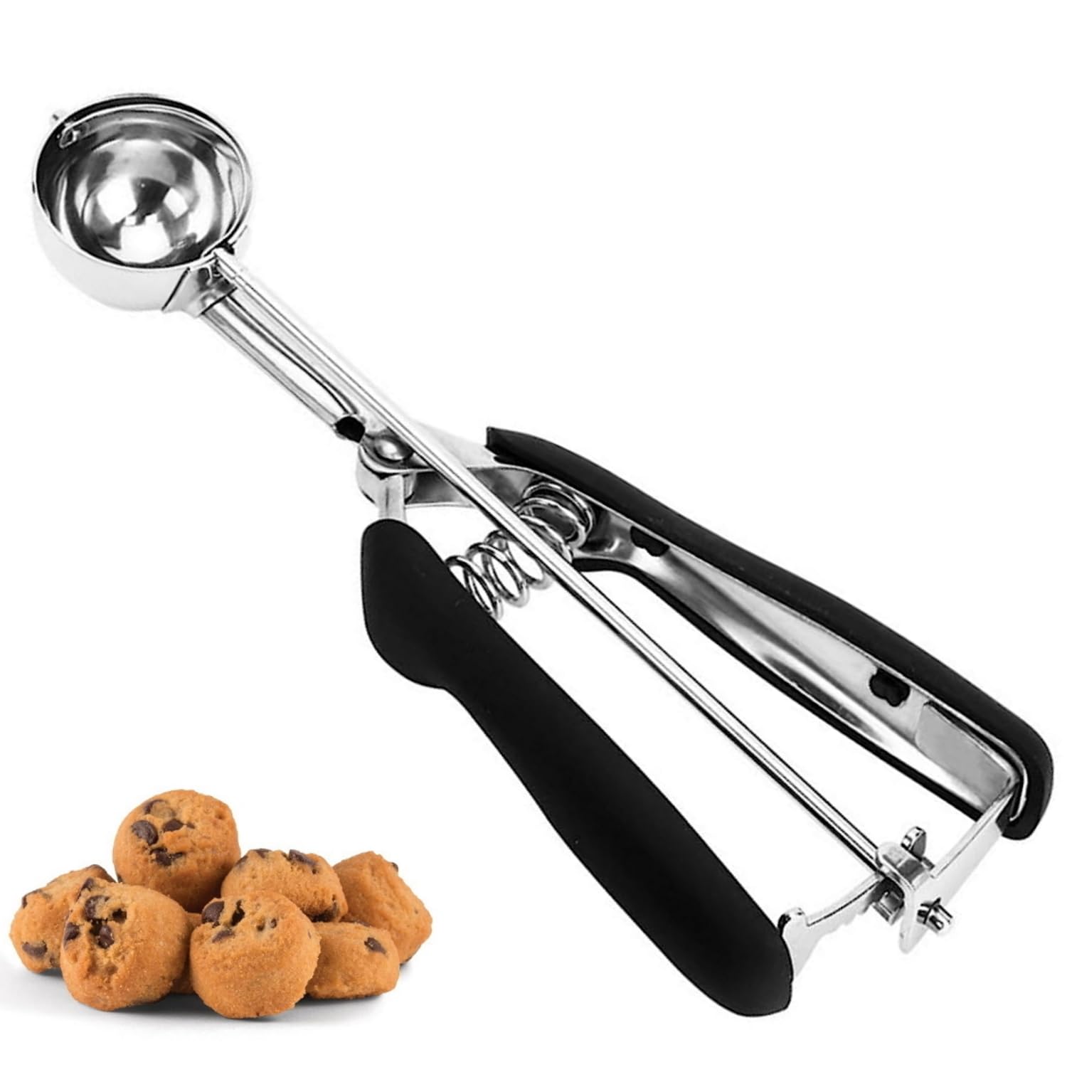 Cookie Scoop, Ice Cream Scoop, 1Tbsp/15 ml/0.5oz Cookie Scoops for Baking, 18/8 Stainless Steel Cookie Scooper for Baking, Ice Cream Scooper with Trigger Release, Cookie Dough Scoop with Non-slip Grip