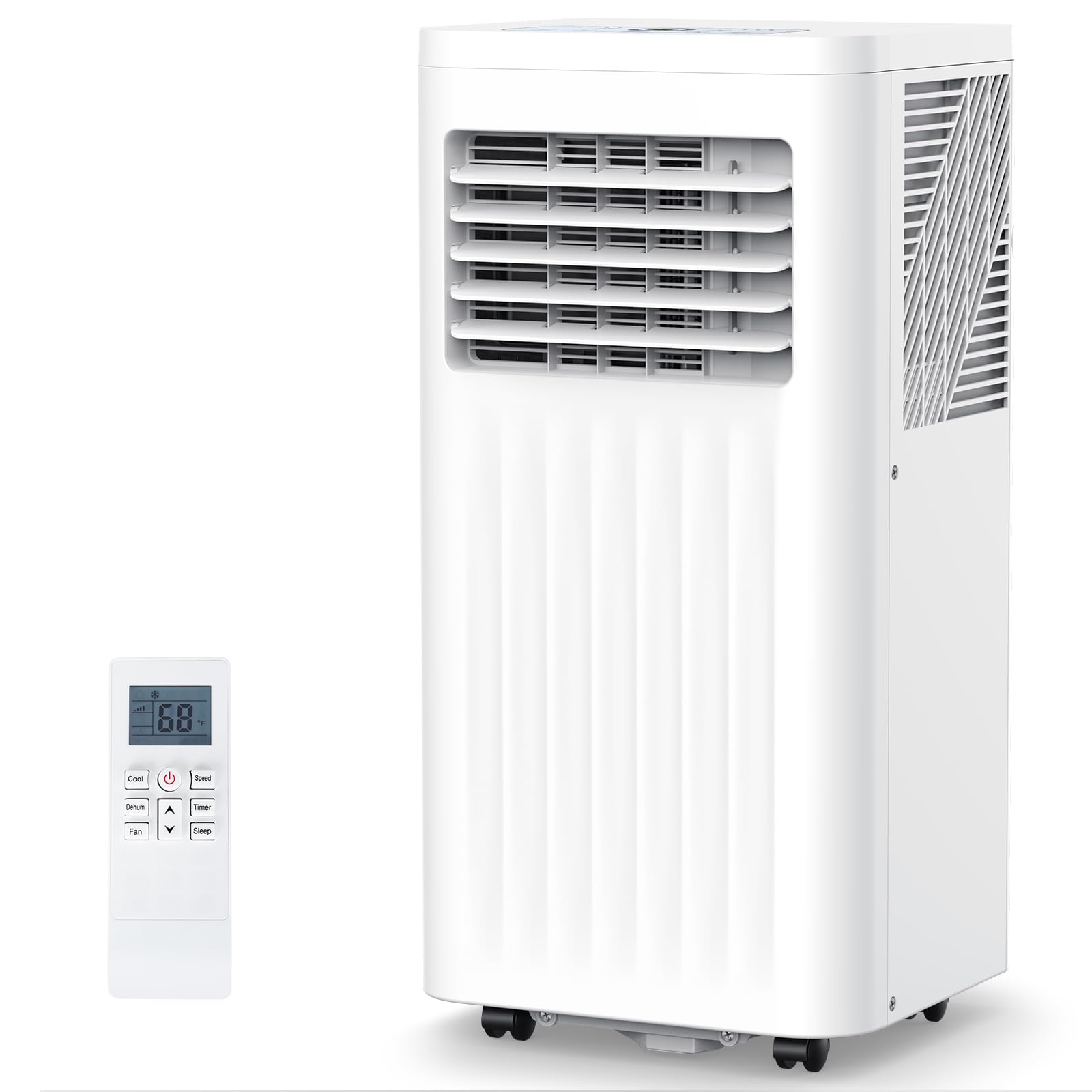 COWSAR 10,000 BTU Portable Air Conditioners, Portable AC Unit Cools Up to 450 Sq.ft with Remote, 4 Modes Room Air Conditioners with Digital Display/Swivel Wheels/Installation Kits/24H Timer, White