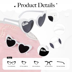 YOGFIT Bride Heart Sunglasses for Women Fashion Classic Love Eye Protection Sunglasses Vintage Cute White Heart Sunglasses for wedding