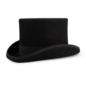 punctualgood wool felt top hat victorian mad hatter 6" magic hat gentlemen performing jazz caps rock hat for men women gift (us, alpha, x-large, black)