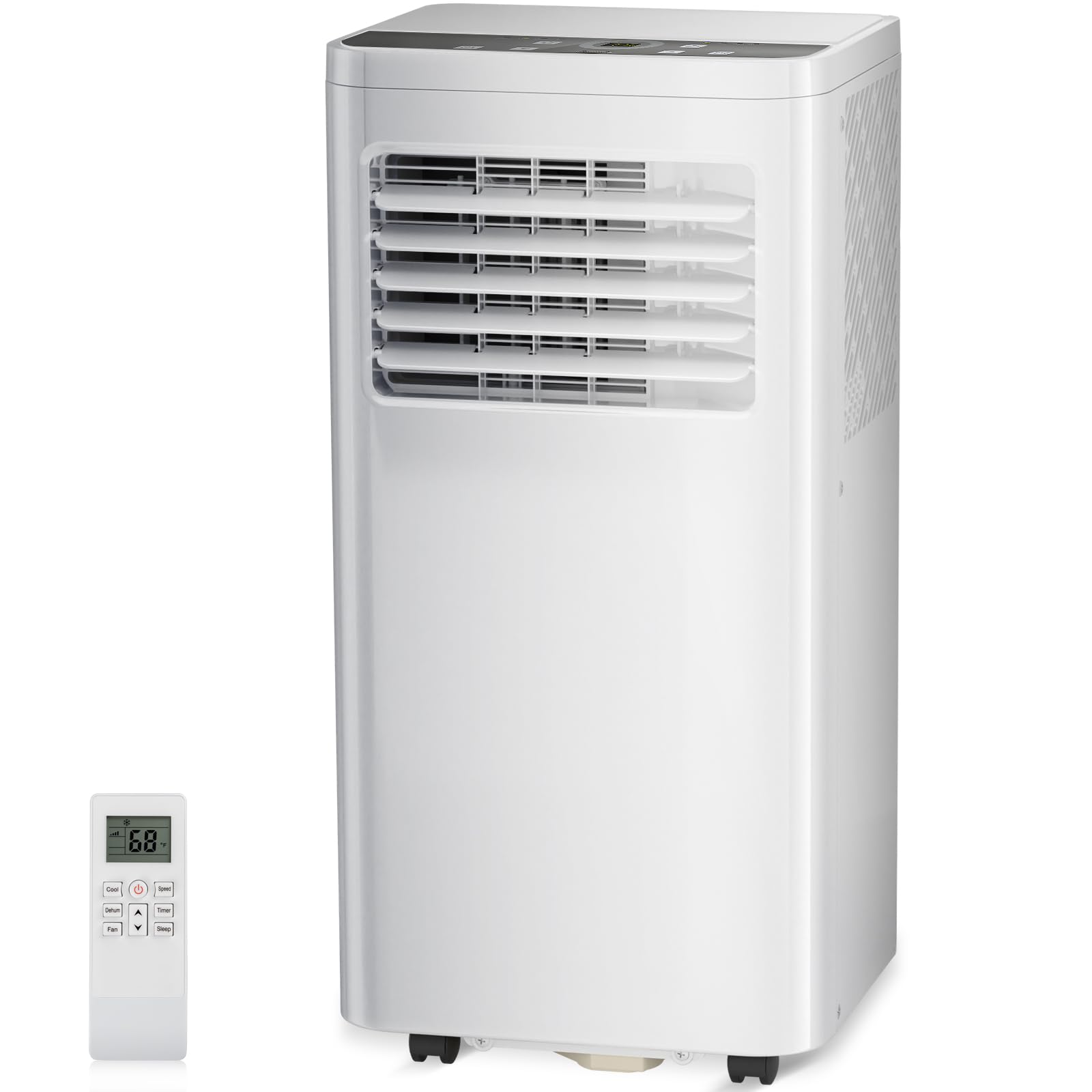 R.W.FLAME 10,000 BTU Air Conditioner cool Up to 450 Sq.Ft, 4 Modes Portable AC Unit with 24Hrs Timer/LED Display/Remote Control/Installation Kits, AC Unit for Bedroom, White