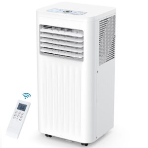 joy pebble portable air conditioner, 8000 btu air conditioner with cooling, fan, dehumidifier, sleep mode, ≤55 db, cooling up to 350 sq. ft. with 24h timer/digital display/remote control & window kit