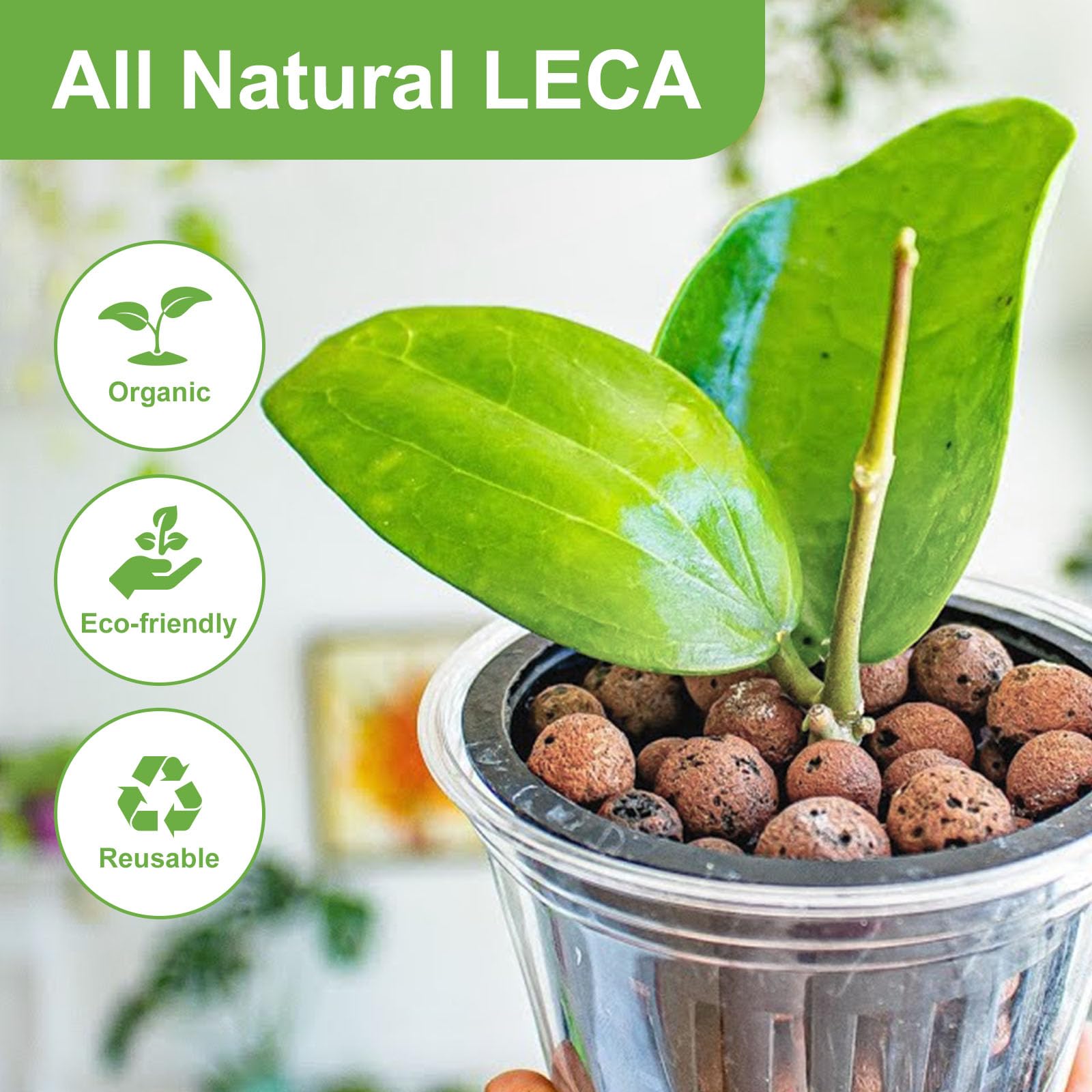 Pulovin 2.5 lbs LECA Balls for Indoor Plants, 4-16mm Clay Pebbles for Plants Hydroponic, Aquaponics, Natural Leca Balls for Soil Root Development, Orchid Potting Mix