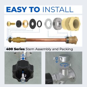 Xinafan 630-8500 Wall Hydrant Complete Service Kit Compatible with Prier Outdoor Faucet Repair Kit 500 400 Series Vacuum Breaker and Handle Replacement Part Outside Faucet Wall Hydrants Accessories